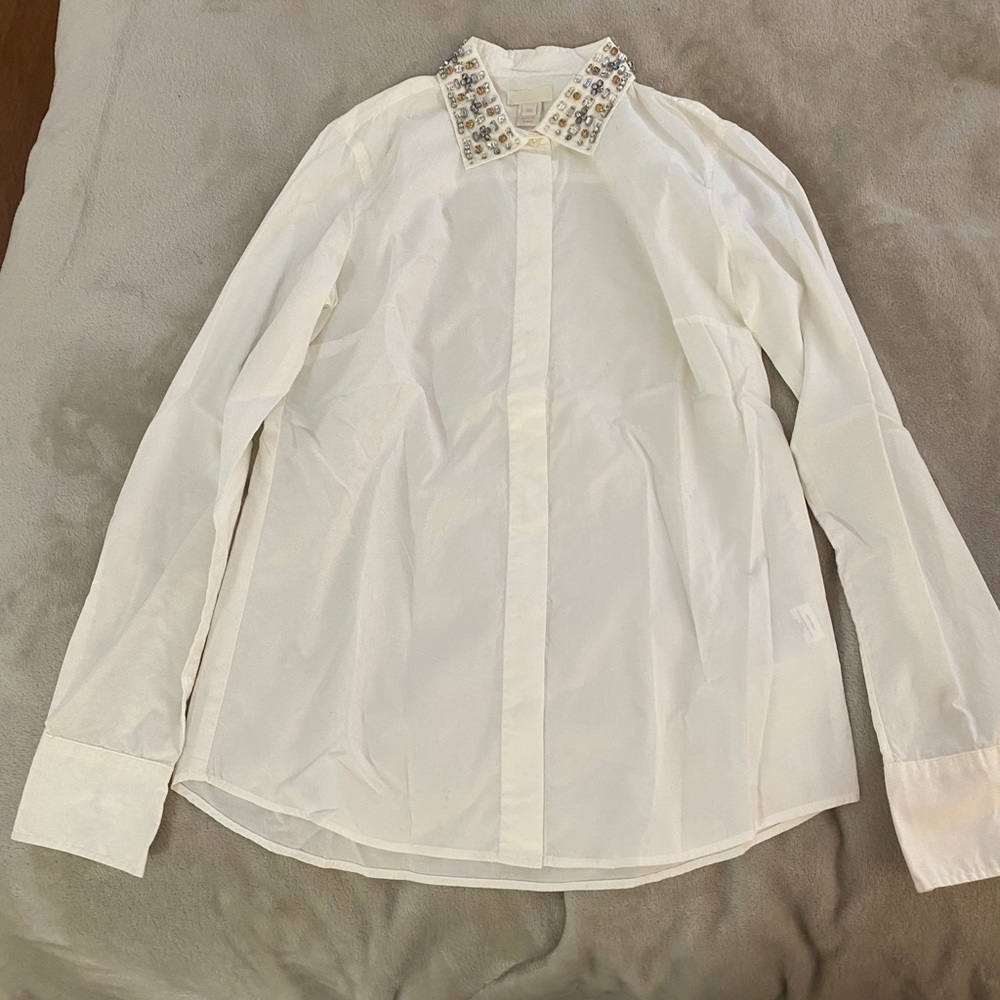 J.Crew Button Down with Rhinestone Collar